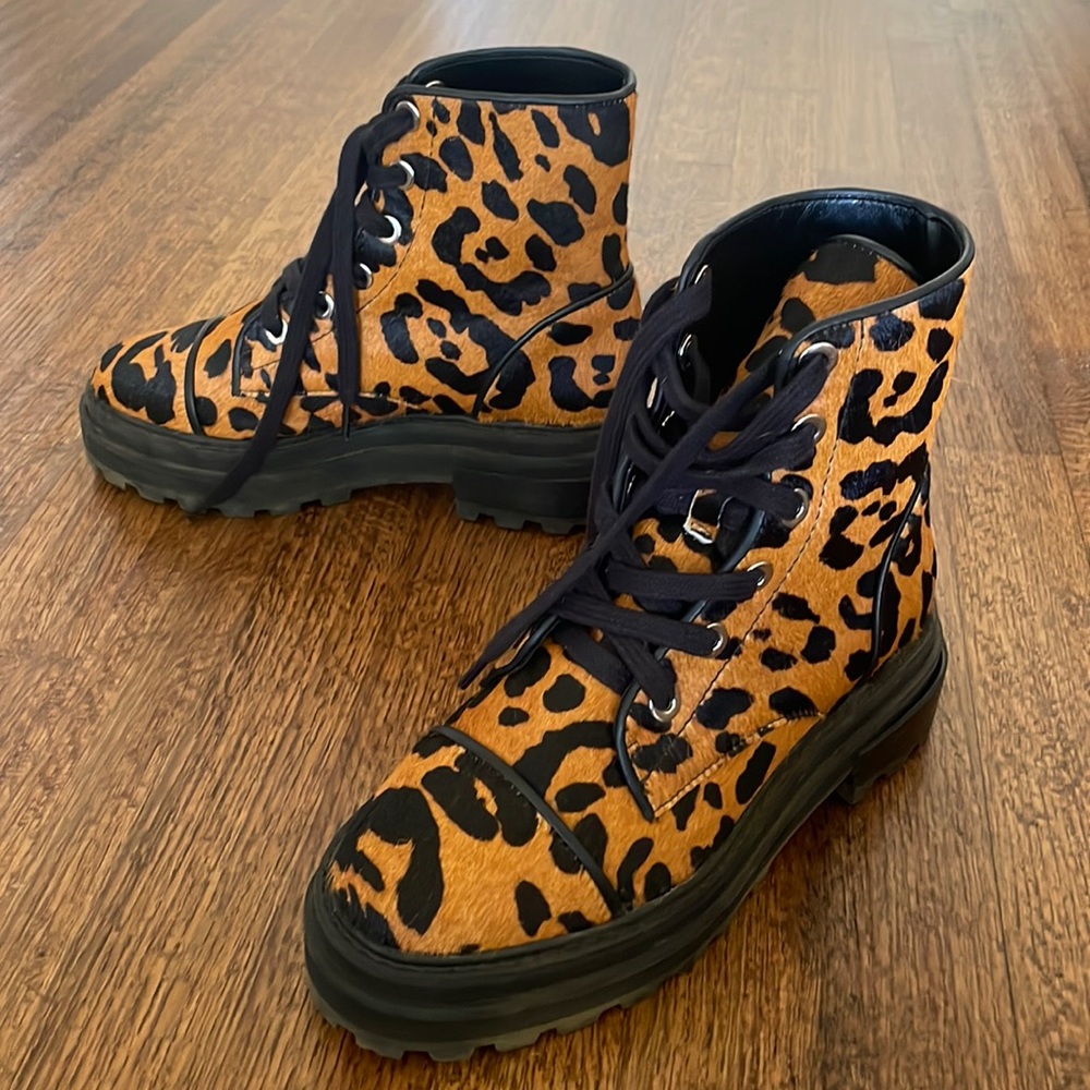 Schutz leopard print boot